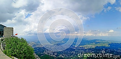 View from the top of Lovcen mountain in Cetinje Stock Photo